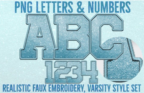 Blue Faux Glitter & Embroidery Letters Review