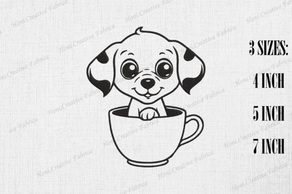 Review: Cute Beagle Dog in Coffee Cup Embroidery