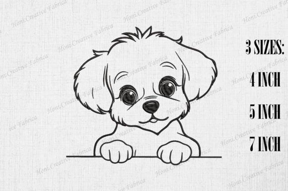 Review: Cute Maltese Dog Peeking Wall Embroidery