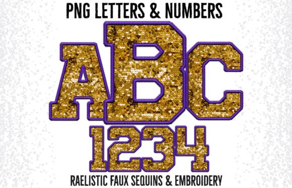 Review: Gold Purple Faux Embroidery Alphabet
