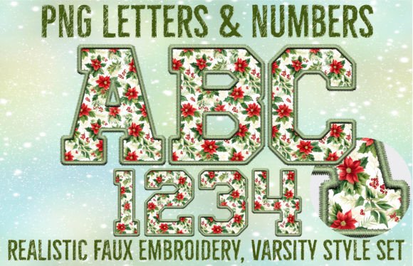 Review: Poinsettia Mistletoe Faux Embroidery Letters