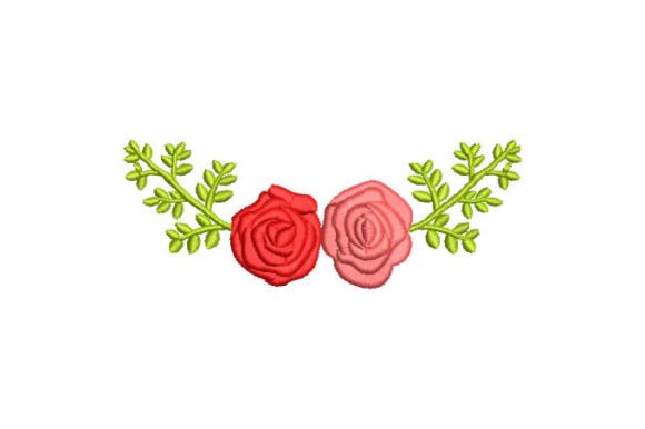 Reviewing Colorful Roses with Green Leaves Embroidery