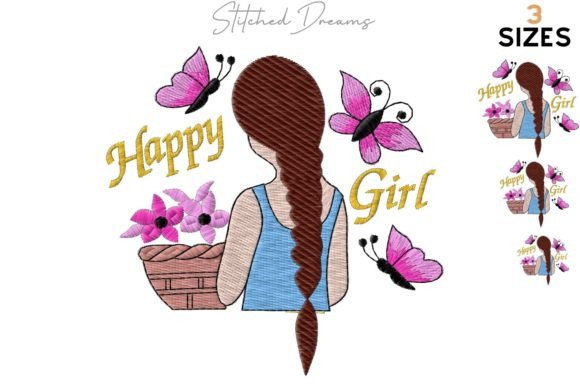 Reviewing Happy Girl Embroidery Design for Etsy Shops